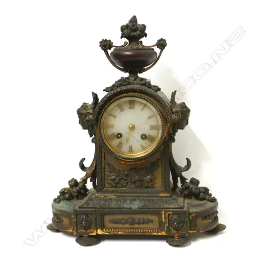 A 19thC French gilt metal mantel clock