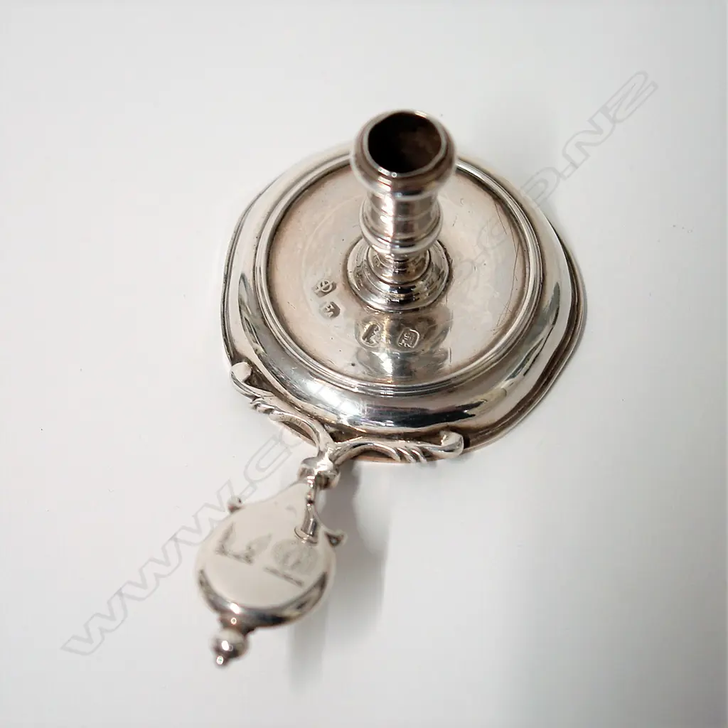 A rare Queen Anne silver taper stick Image 1++