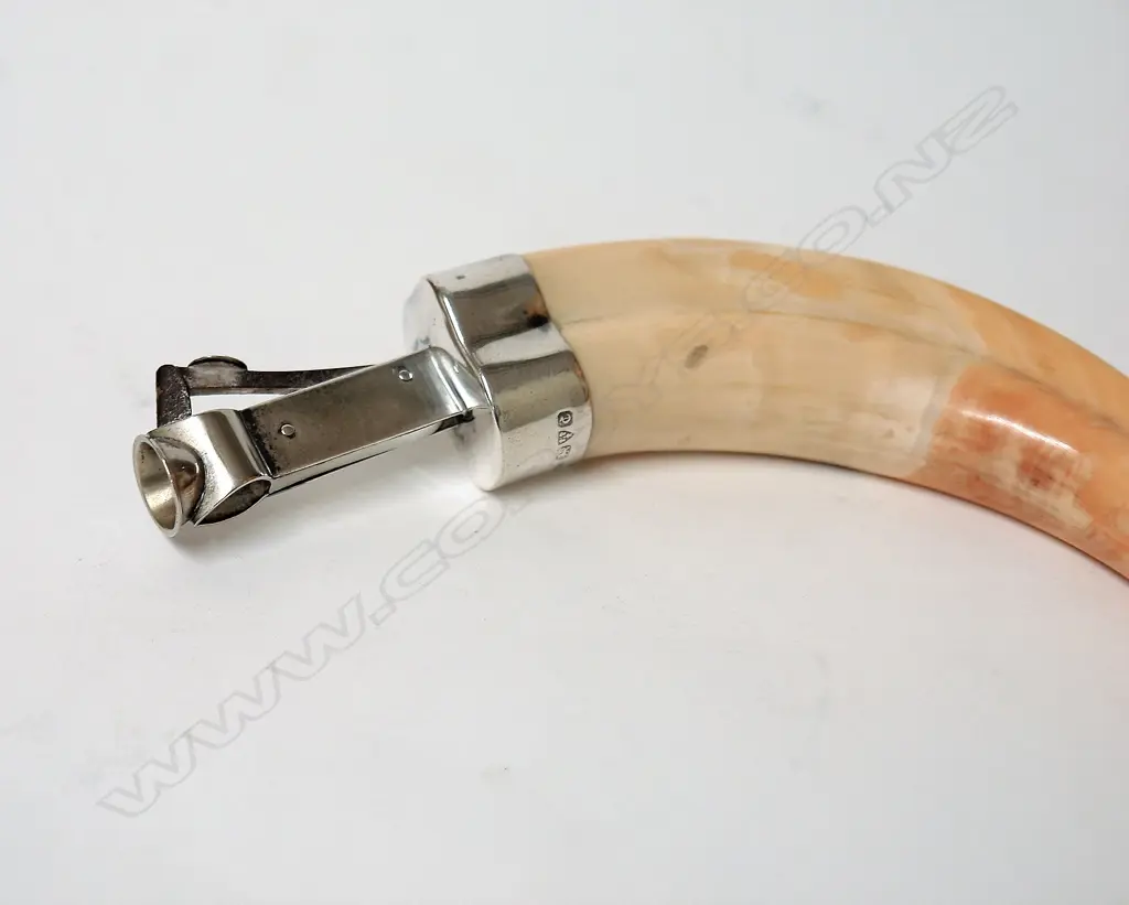 A 1920s silver and warthog tusk cigar cutter Image 1++