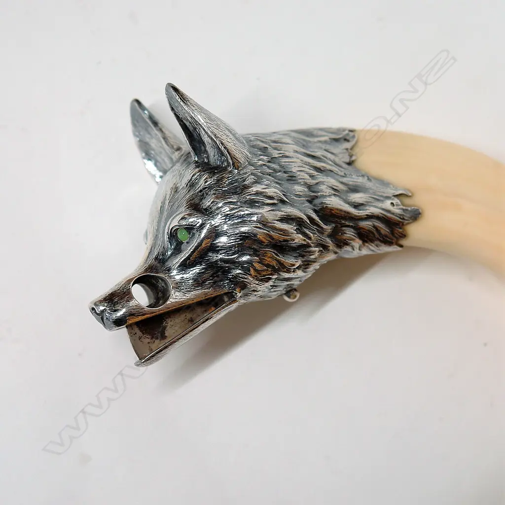 A c.1900 large and impressive Austrian silver and hippo tusk cigar cutter Image 1++