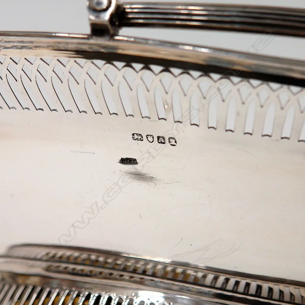 A George III impressive large silver swing handled basket Image 1++