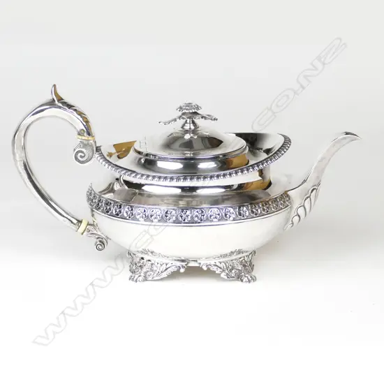 A George III large silver teapot