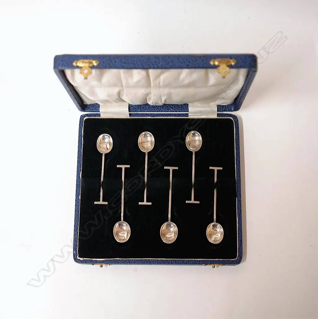 A set of six N.Z. colonial silver coffee spoons by W. Good of Gisborne Image 1++