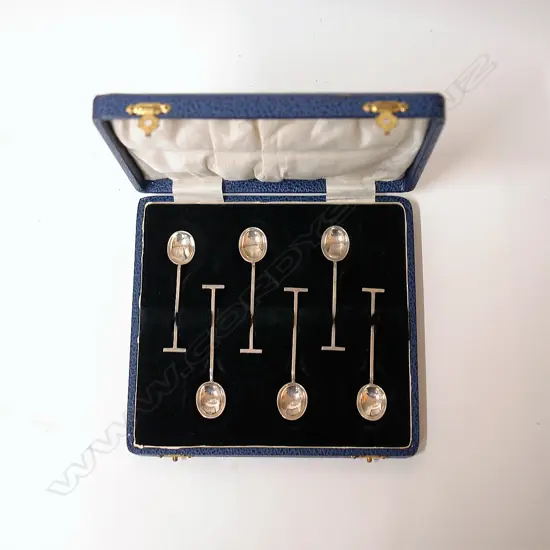 A set of six N.Z. colonial silver coffee spoons by W. Good of Gisborne