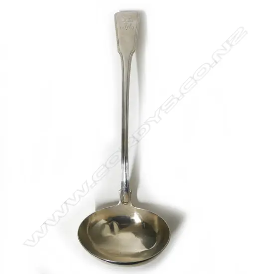 A George III silver soup ladle