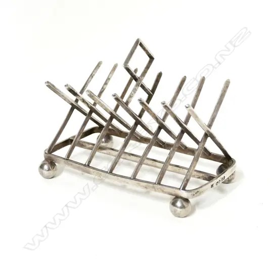 An early Victorian silver toast rack