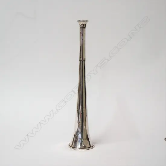 An early Victorian silver hunting horn