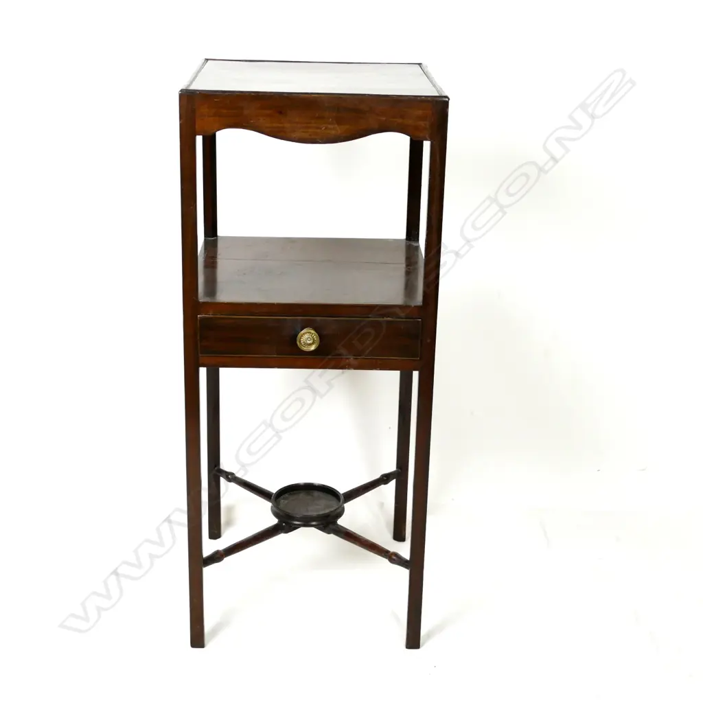 A Georgian mahogany two-stage bedside cabinet Image 1++