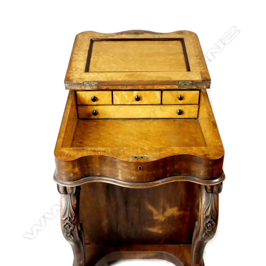 A Victorian walnut Davenport Image 1++