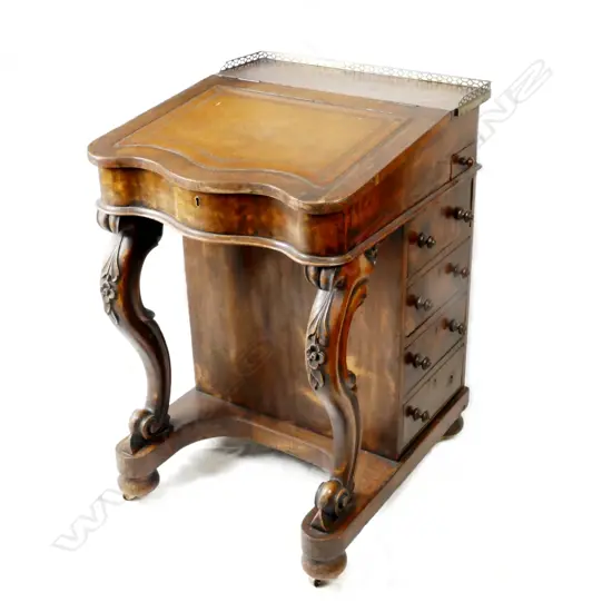 A Victorian walnut Davenport