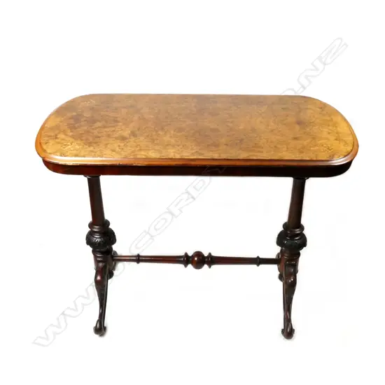 A Victorian burr walnut side table