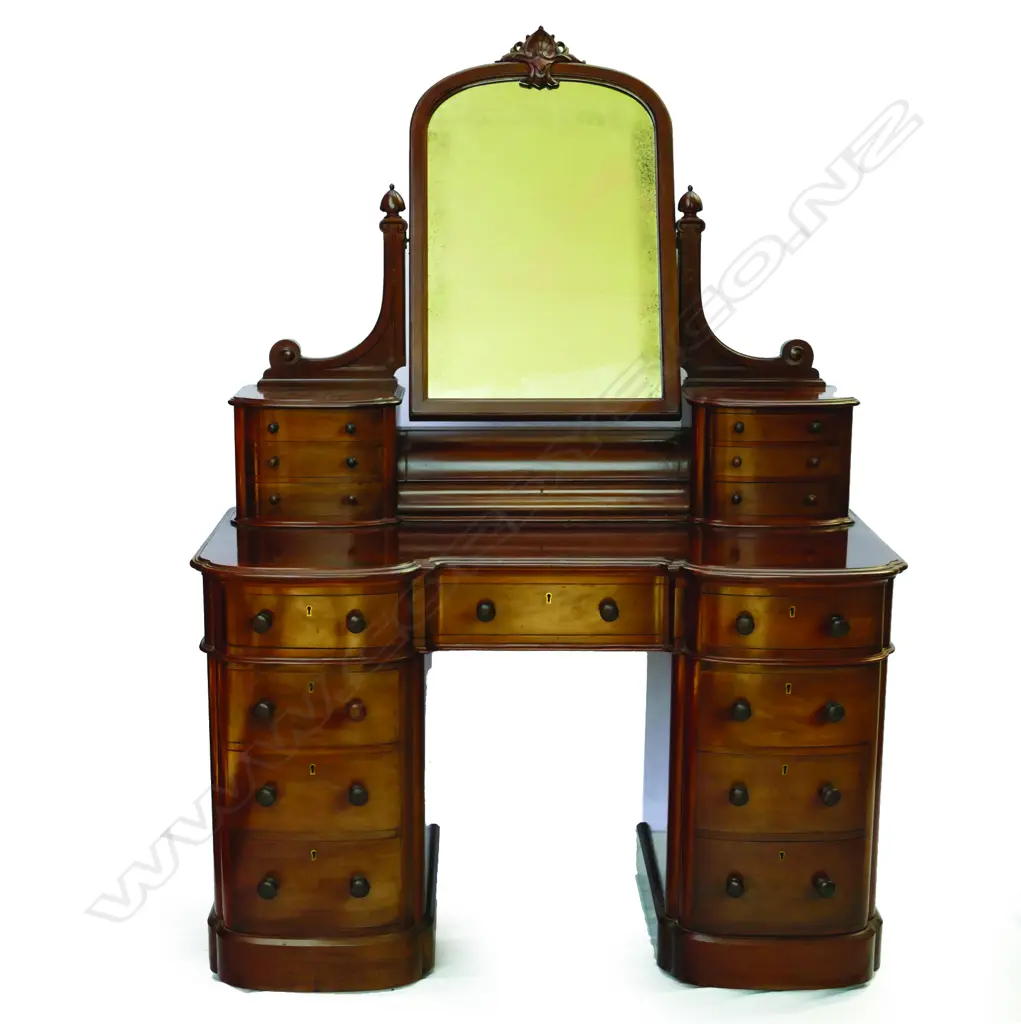 A Victorian mahogany double pedestal dressing table Image 1++