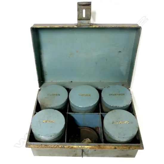 An antique tin box for spices
