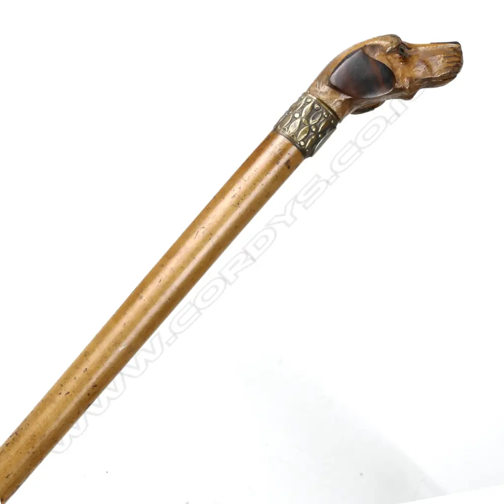 A vintage dog's head walking stick Image 1++