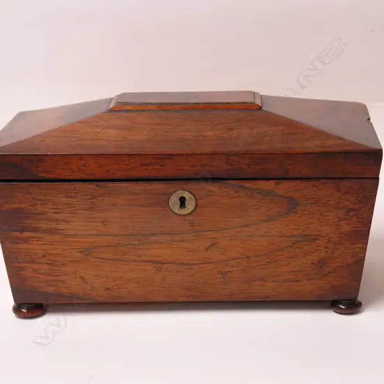 A Regency rosewood tea caddy