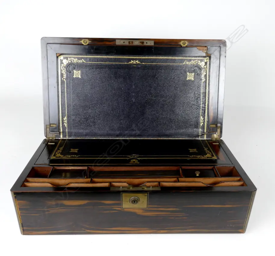 A Victorian Coromandel wood writing box Image 1++