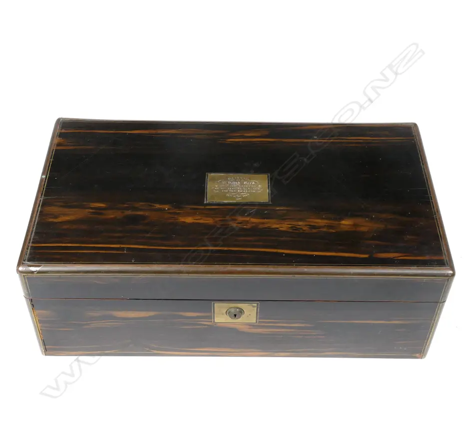 A Victorian Coromandel wood writing box Image 1++