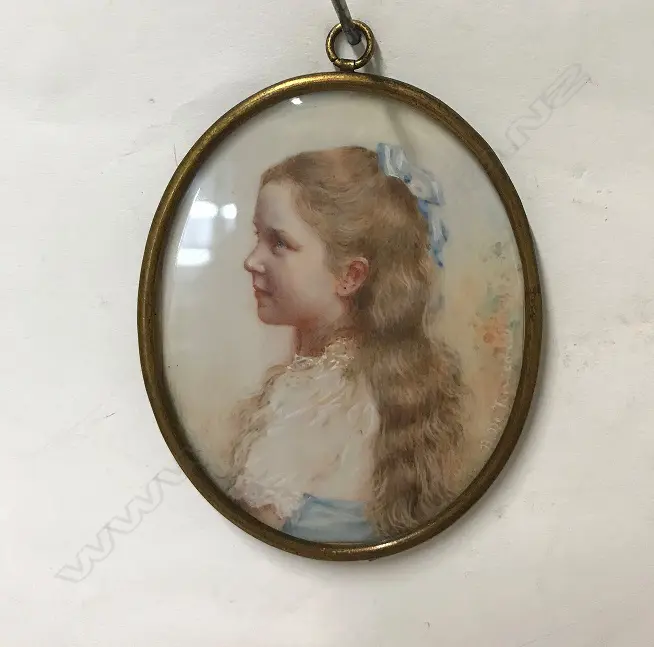 Two hand painted miniatures on ivory Image 1++