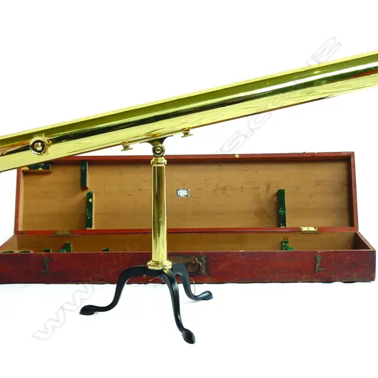 A 19thC brass library telescope