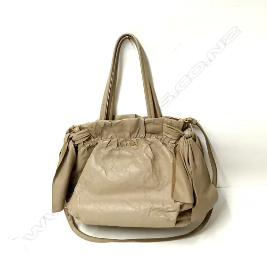 An authentic Prada Nappa light brown handbag