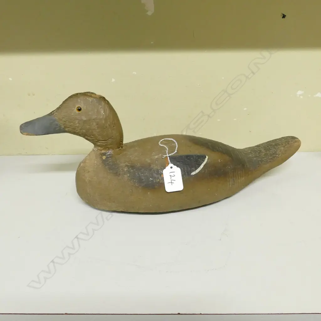 Two vintage carved and painted wooden duck decoys Image 1++