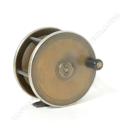 A brass 3¼" plate wind reel by Turnbull
