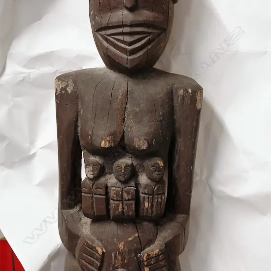 A large old Rarotongan figure carving