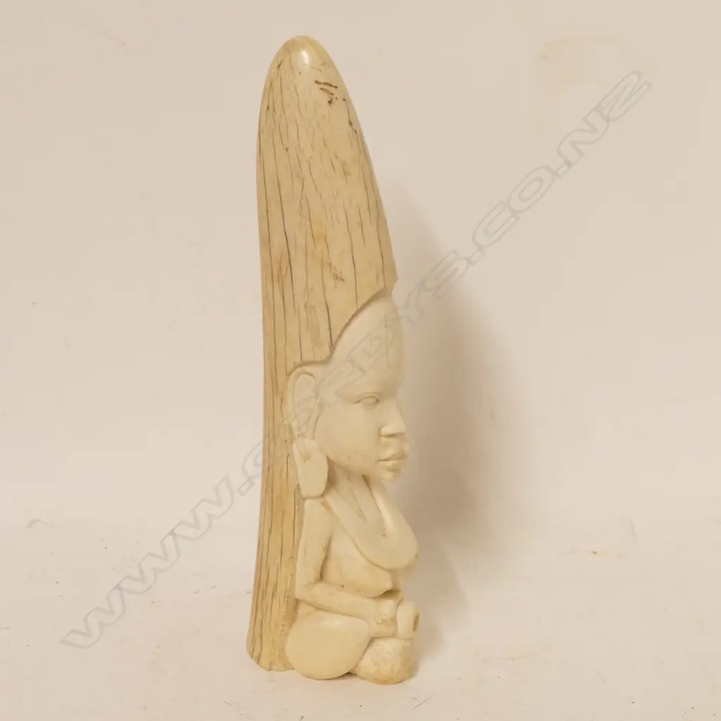 An African carved ivory tusk tip Image 1++