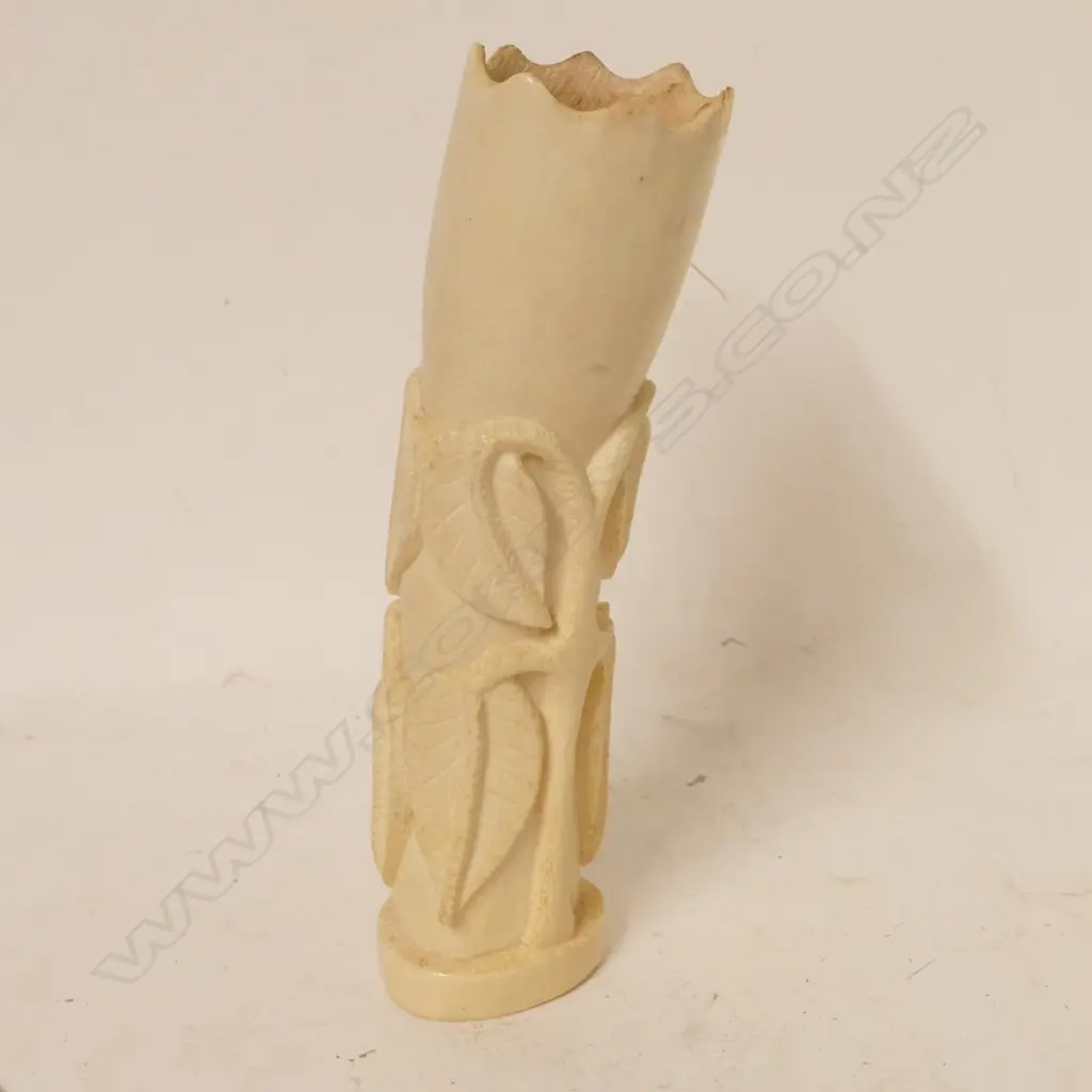 An African carved ivory tusk vase Image 1++
