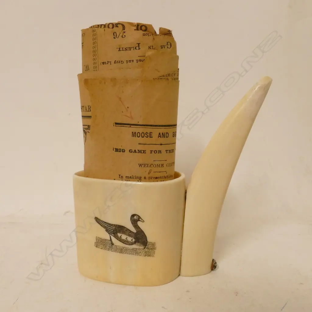 An Inuit walrus ivory folk art beaker Image 1++