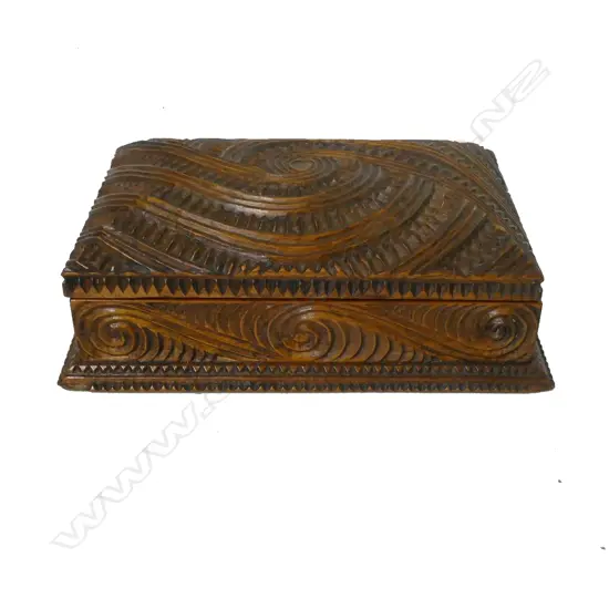 A Maori carved wooden box