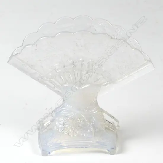 A French Baccarat opalescent vase of fan shape