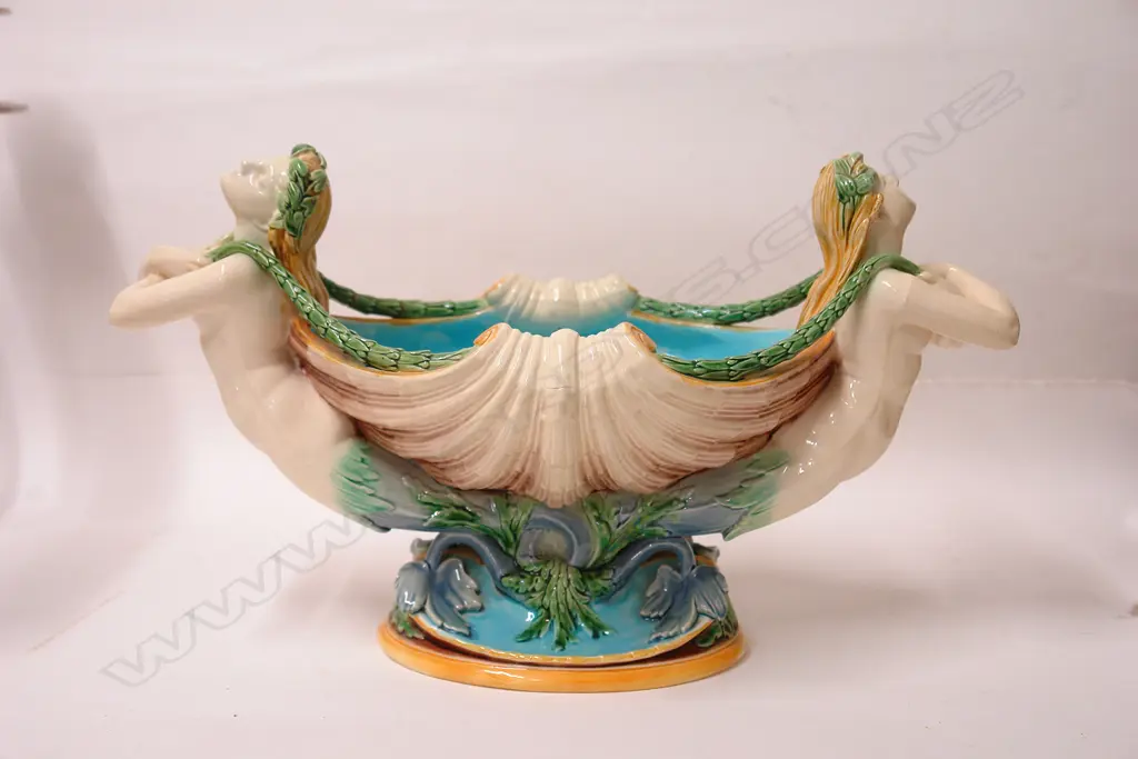 A Victorian majolica Mintons mermaid centrepiece Image 1++