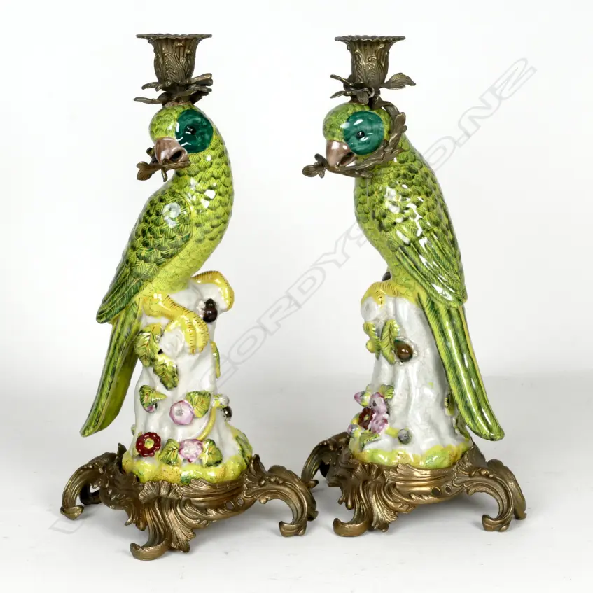 A pair of china and ormolu candlesticks Image 1++