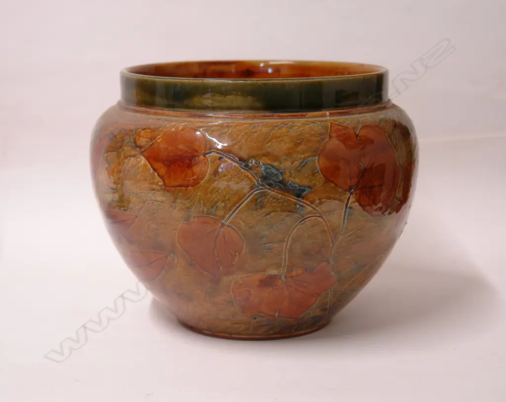 A Royal Doulton stoneware jardiniere in the 'Autumn Leaves' pattern Image 1++