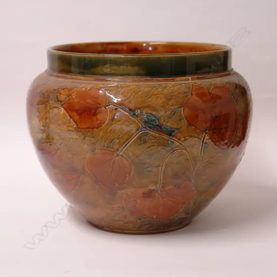 A Royal Doulton stoneware jardiniere in the 'Autumn Leaves' pattern