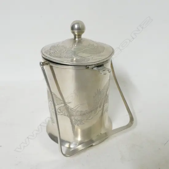 An early 20thC Yok Sang Chinese silver lidded preserve pot