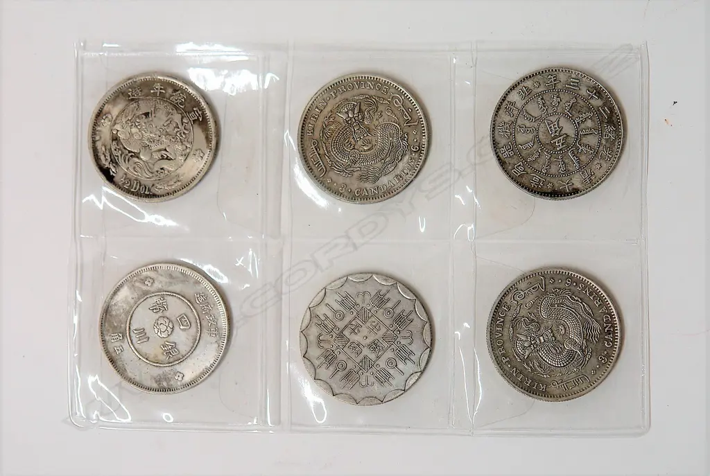 6 OLD CHINESE SILVER COINS Image 1++