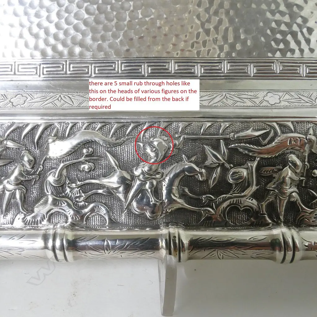 A Chinese silver tea set and accompanying tray Image 1++