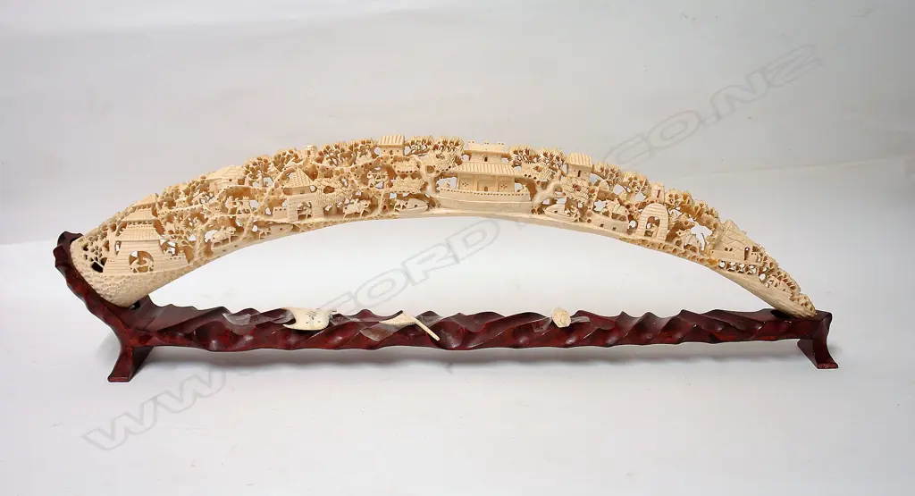 An old Chinese ivory tusk Image 1++
