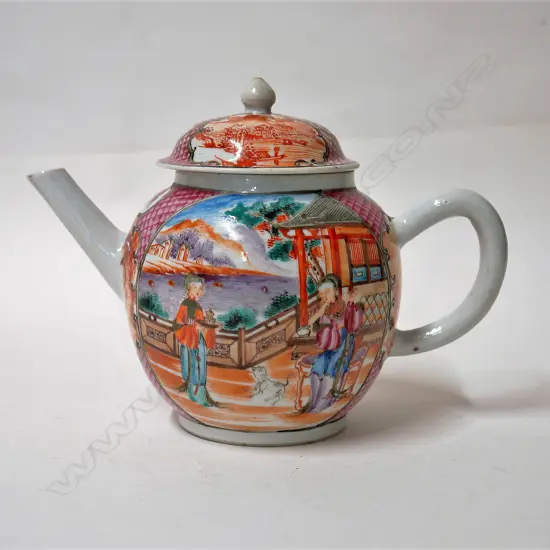 An early 19thC Chinese famille rose teapot