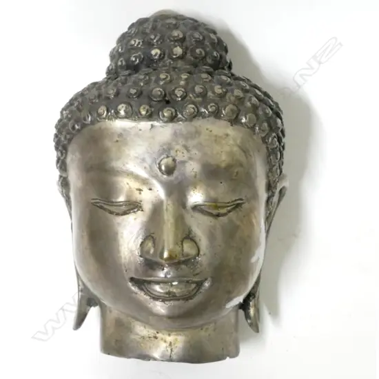 CAST METAL BUDDHA HEAD 17CM