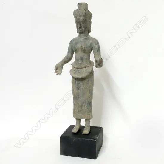 A metal Khmer temple figure