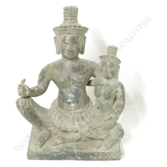A metal Khmer temple figure