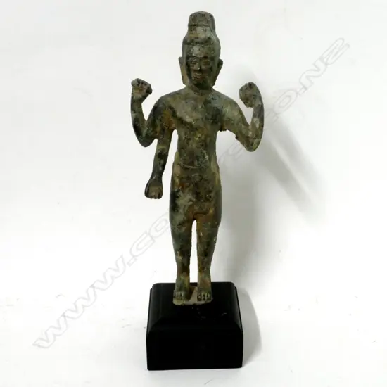 A metal Khmer temple figure