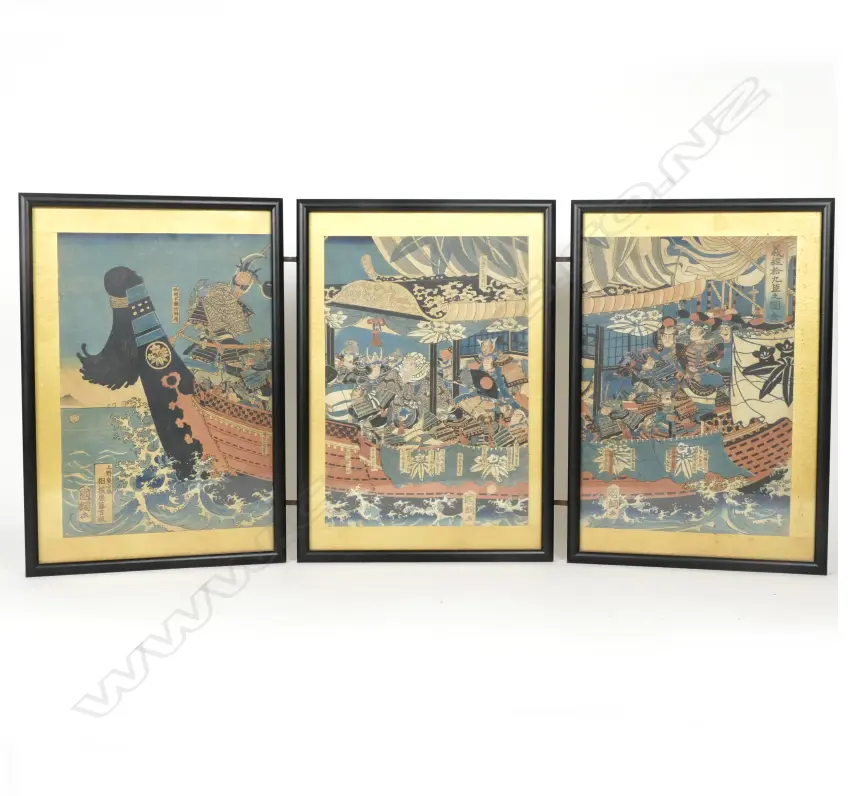 A mid-19thC ukiyo-e triptych Utagawa Kunitsuna Image 1++