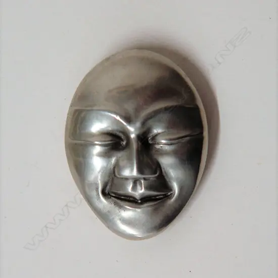 Don Salt cast white metal (silver) mask pendant