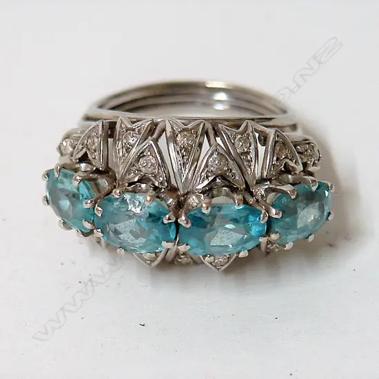 A vintage large 18ct. white gold