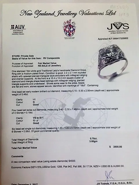An Art Deco style 18ct. white gold and diamond ring Image 1++