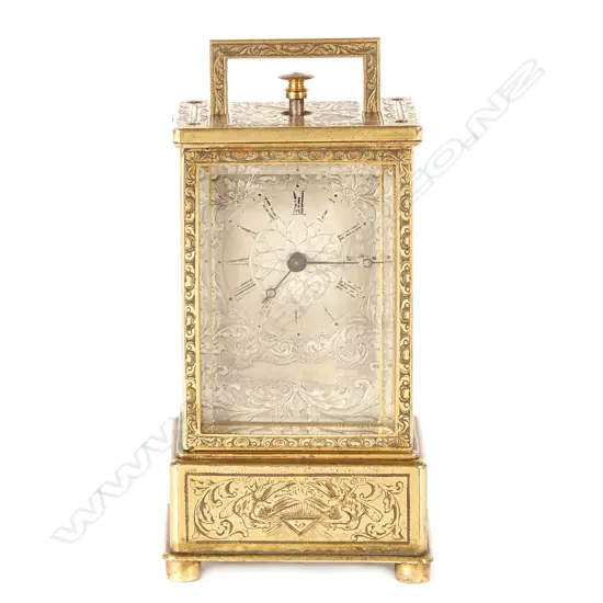 A miniature early quarter repeating French carriage clock